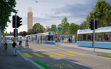 Visualisierung des künftigen Trams nach Zürich-Affoltern