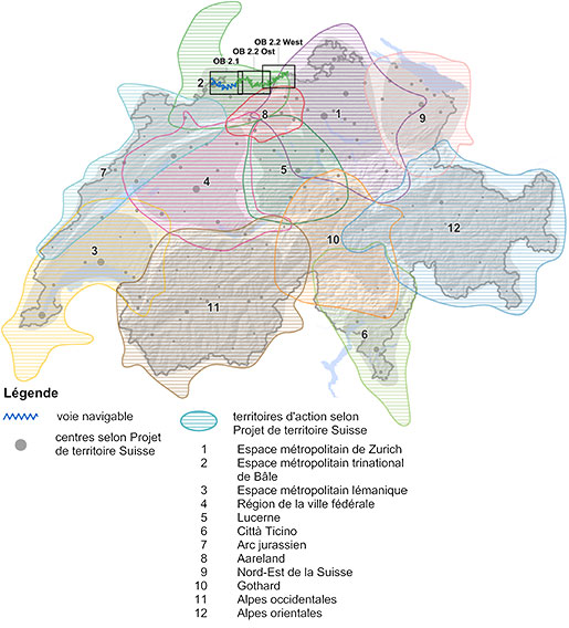 SIF Carte synoptique territoires d'action selon Projet de territoire Suisse