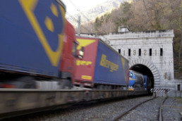 Güterzug bei Tunneleinfahrt