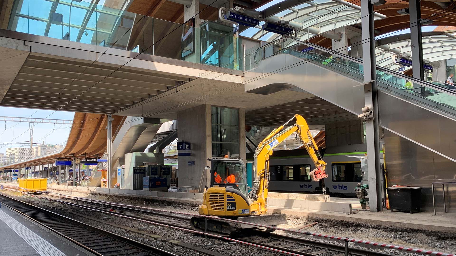 Bauarbeiten im Bahnhof Bern.