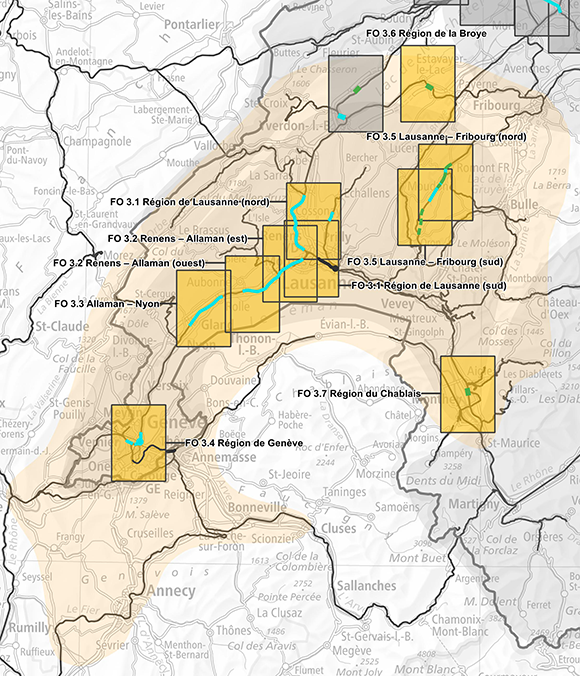 Carte Espace métropolitain lémanique
