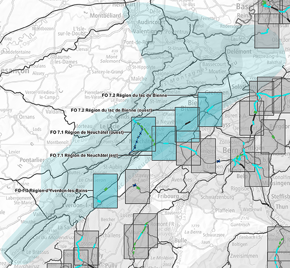Carte Territoire d'action Arc jurassien