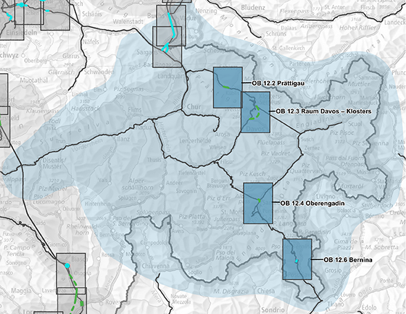 Carte Territoire d'action Alpes orientales