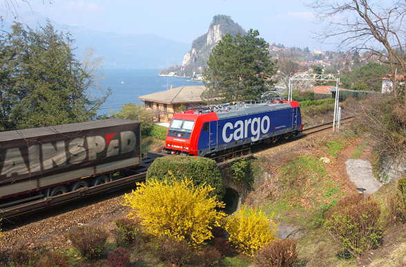 Treno merci tra Bellinzona e Gallarate