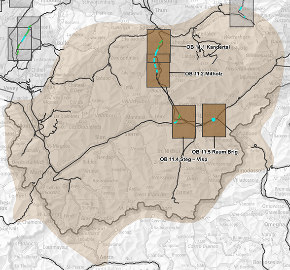 Cartina Area d’intervento Alpi occidentali